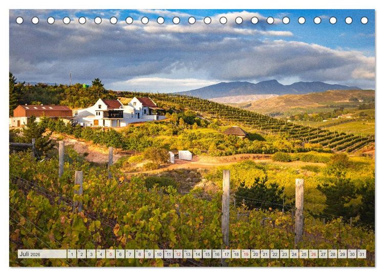 Produktbild: Weing&uuml;ter S&uuml;dafrikas, Weinarchitektur zwischen Tradition und Moderne (Tischkalender 2026 DIN A5 quer), CALVENDO Monatskalender