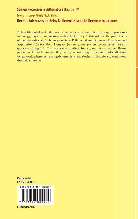 Produktbild: Recent Advances in Delay Differential and Difference Equations