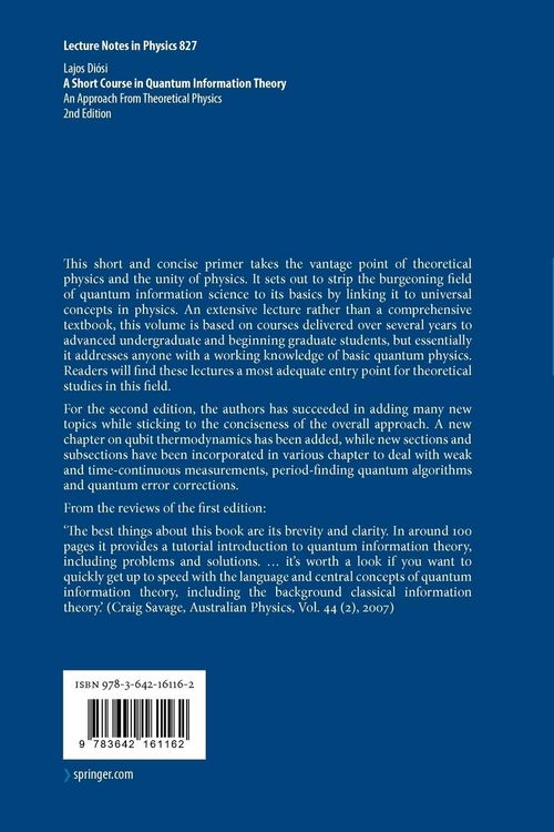 Produktbild: A Short Course in Quantum Information Theory