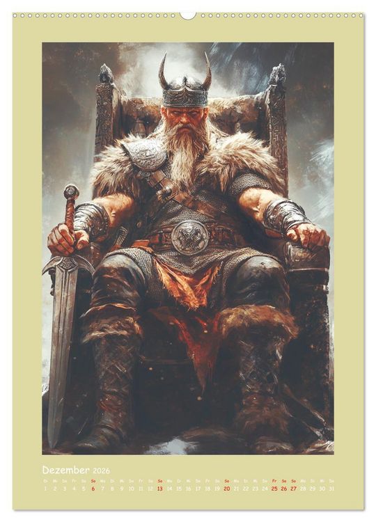 Produktbild: Wikinger Comics. Nordische Fantasy-Helden (hochwertiger Premium Wandkalender 2026 DIN A2 hoch), Kunstdruck in Hochglanz