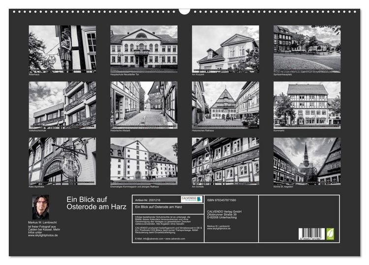 Produktbild: Ein Blick auf Osterode am Harz (Wandkalender 2026 DIN A2 quer), CALVENDO Monatskalender