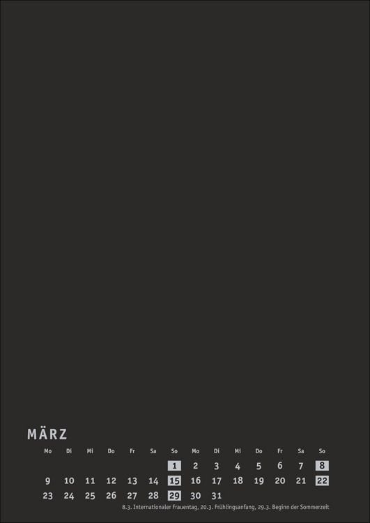 Produktbild: Premium-Bastelkalender schwarz A4 2026
