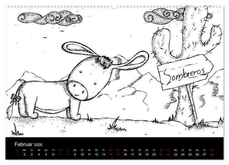 Produktbild: Bezaubernde Mini-Monster - Ein Ausmal-Kalender (Wandkalender 2026 DIN A2 quer), CALVENDO Monatskalender
