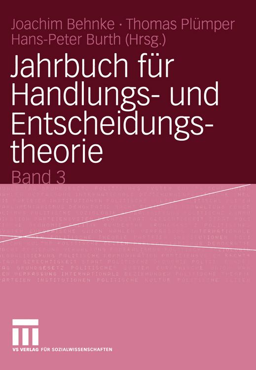 Produktbild: Jahrbuch f&uuml;r Handlungs- und Entscheidungstheorie