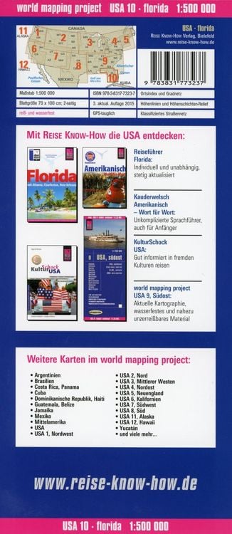 Produktbild: Reise Know-How Landkarte USA 10, Florida (1:500.000)