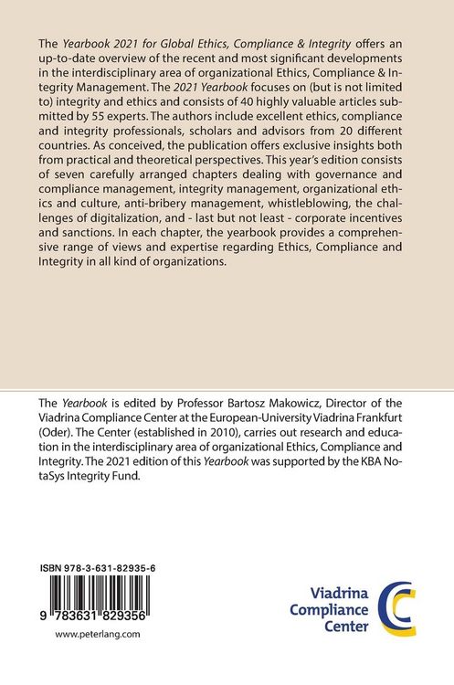 Produktbild: Global Ethics, Compliance & Integrity Yearbook 2021