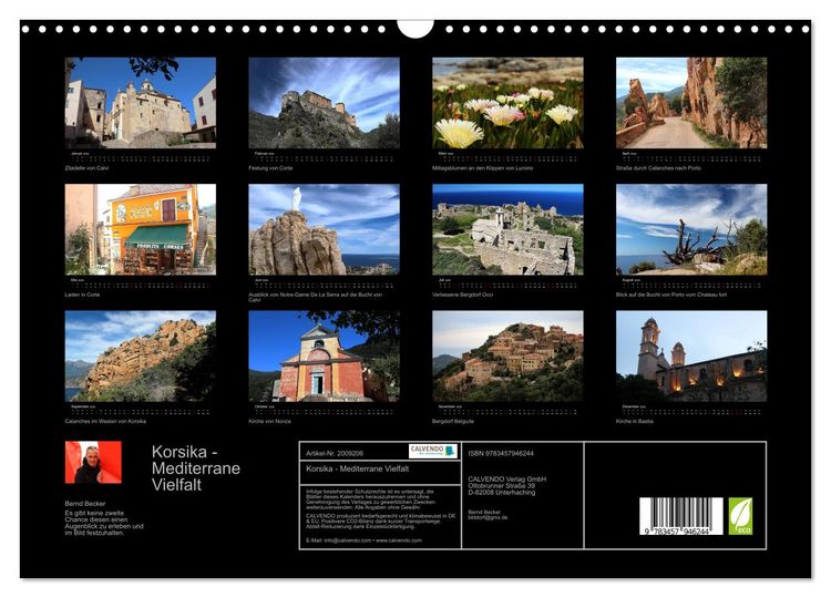 Produktbild: Korsika - Mediterrane Vielfalt (Wandkalender 2026 DIN A3 quer), CALVENDO Monatskalender