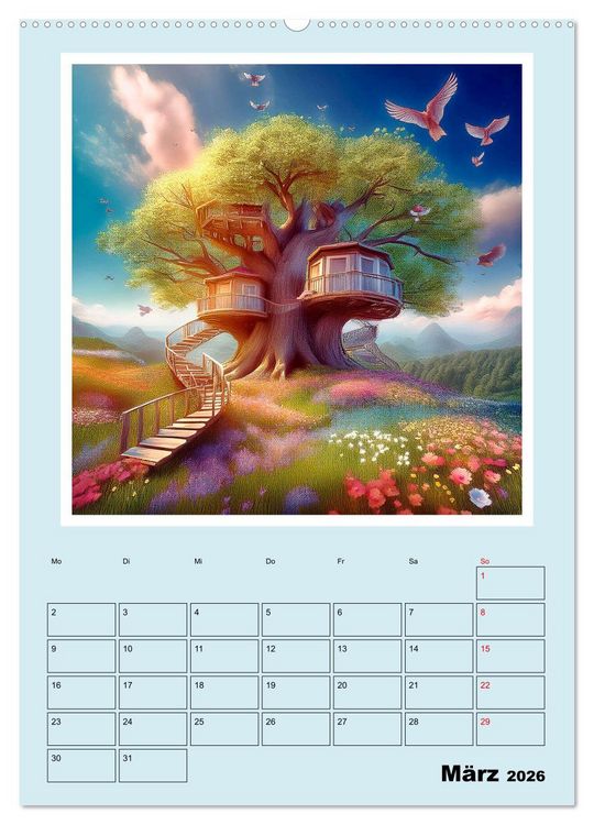 Produktbild: Traumwelt Baumhaus (Wandkalender 2026 DIN A2 hoch), CALVENDO Monatskalender