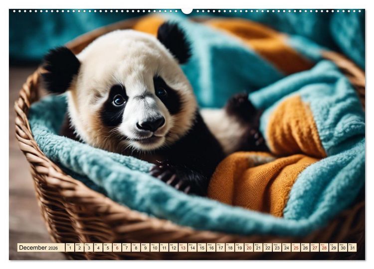 Produktbild: Cozy giant panda (High Quality Premium Wall Calendar 2026 DIN A2 landscape),CALVENDO 12 Month Wall Calendar