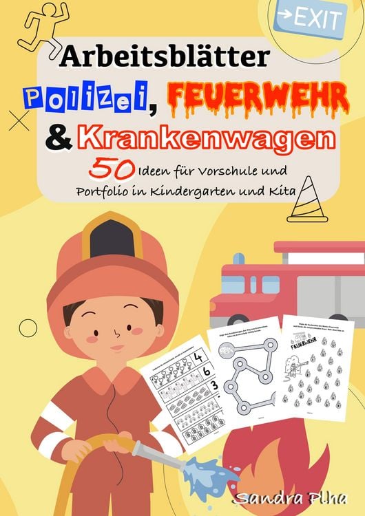 Produktbild: KitaFix-Kreativ: Arbeitsbl&auml;tter Polizei, Feuerwehr und Krankenwagen (50 Ideen f&uuml;r Vorschule und Portfolio in Kindergarten und Kita)