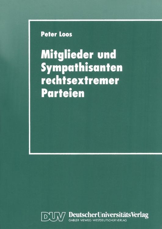 Produktbild: Mitglieder und Sympathisanten rechtsextremer Parteien