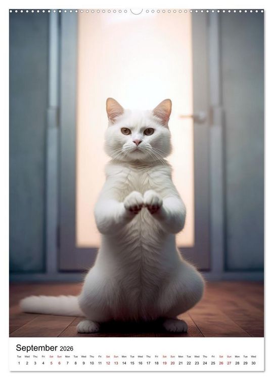 Produktbild: Meow Yoga (High Quality Premium Wall Calendar 2026 DIN A2 portrait),CALVENDO 12 Month Wall Calendar