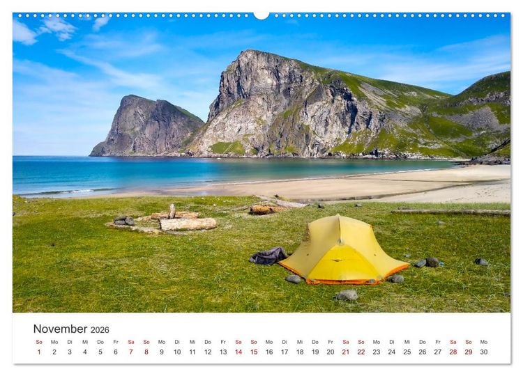 Produktbild: Camping - Raus in die Natur. (Wandkalender 2026 DIN A2 quer), CALVENDO Monatskalender