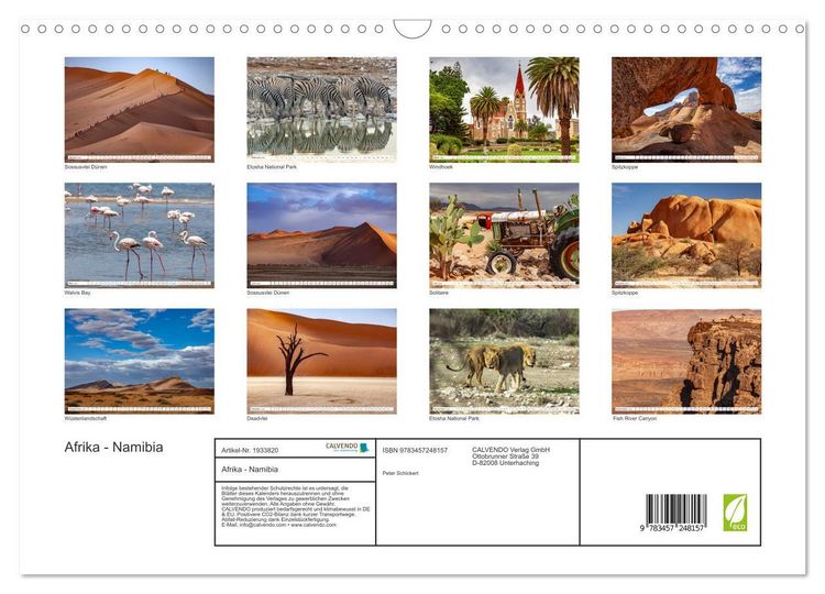 Produktbild: Afrika - Namibia (Wandkalender 2026 DIN A3 quer), CALVENDO Monatskalender
