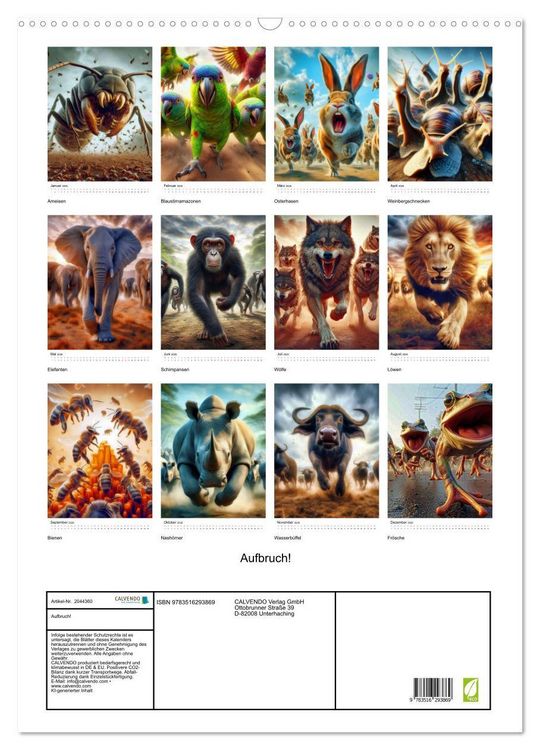 Produktbild: Aufbruch! (Wandkalender 2026 DIN A2 hoch), CALVENDO Monatskalender