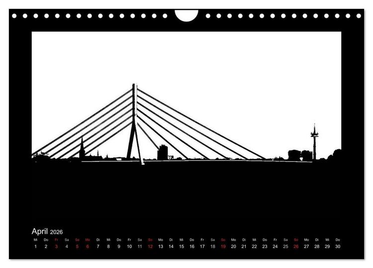 Produktbild: Ruhrpott und Niederrhein in Schwarzwei&szlig; (Wandkalender 2026 DIN A4 quer), CALVENDO Monatskalender