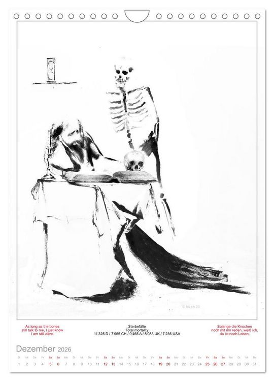 Produktbild: TOTENTANZ HERRENWAHL Haiku Zenga Photo DANCE OF DEATH MEN'S CHOICE (Wandkalender 2026 DIN A4 hoch), CALVENDO Monatskalender