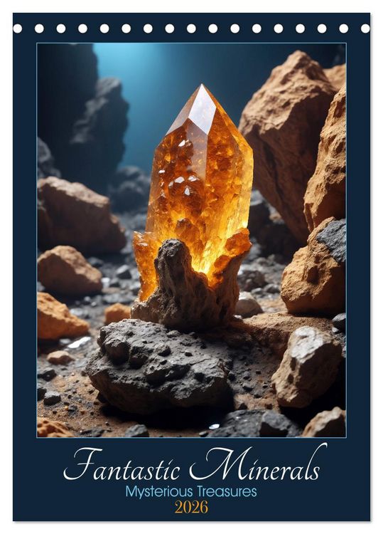 Produktbild: Fantastic Minerals - Mysterious Treasures (Desk Calendar 2026 DIN A5 portrait), CALVENDO 12 Month DeskCalendar