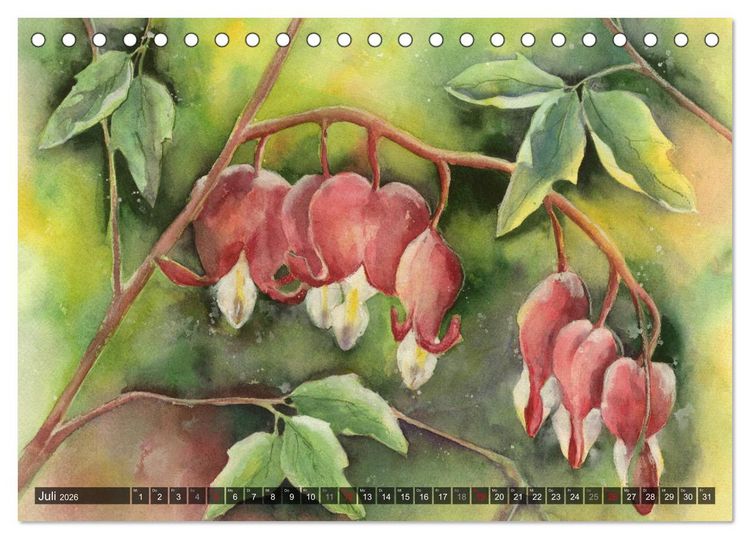 Produktbild: Garten Aquarelle (Tischkalender 2026 DIN A5 quer), CALVENDO Monatskalender