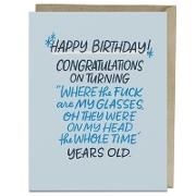 Produktbild: 6-Pack Em & Friends Where Are My Glasses Years Old Birthday Cards