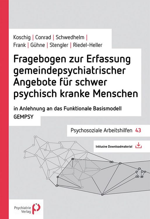Produktbild: Fragebogen zur Erfassung gemeindepsychiatrischer Angebote f&uuml;r schwer psychisch kranke Menschen