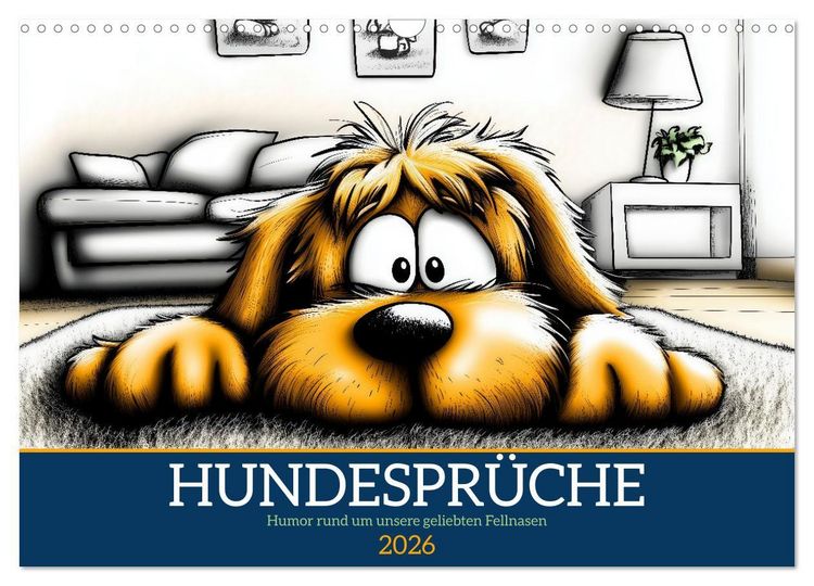 Produktbild: Hundespr&uuml;che (Wandkalender 2026 DIN A3 quer), CALVENDO Monatskalender