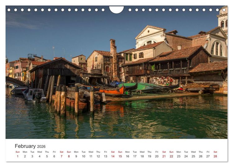 Produktbild: Romantic colors in Venice (Wall Calendar 2026 DIN A4 landscape), CALVENDO 12 Month Wall Calendar