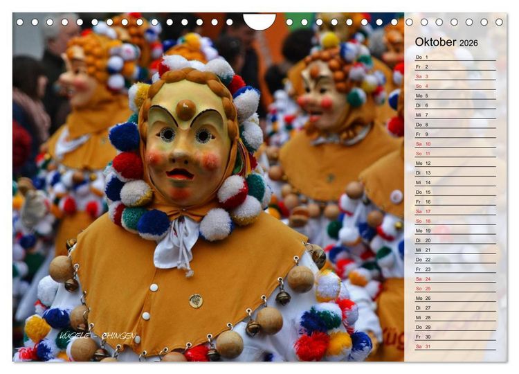 Produktbild: Schw&auml;bisch alemannische Fasnet (Wandkalender 2026 DIN A4 quer), CALVENDO Monatskalender