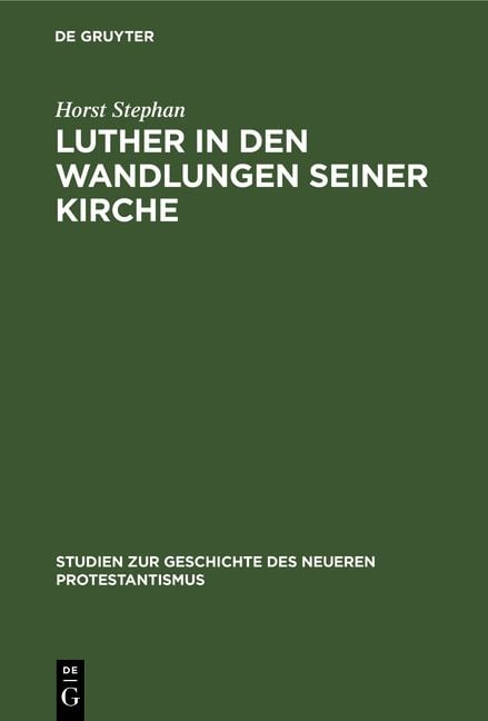 Produktbild: Luther in den Wandlungen seiner Kirche