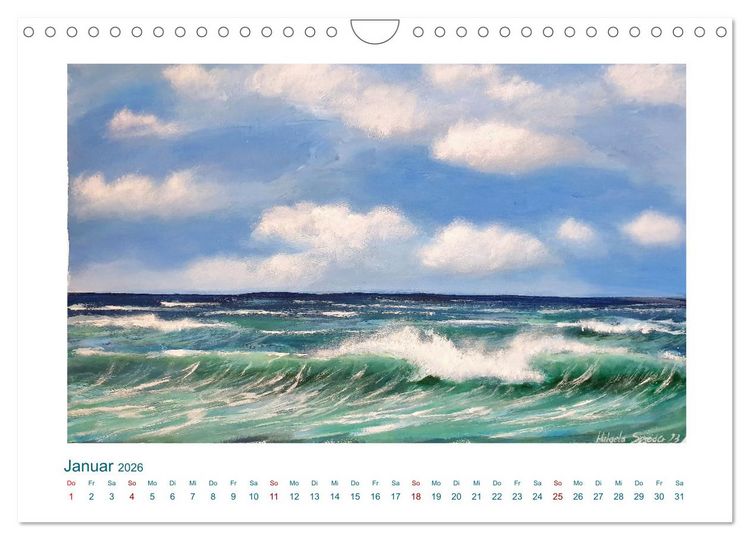 Produktbild: Wellenbrausen - Gemalte Wellen von Michaela Spreider (Wandkalender 2026 DIN A4 quer), CALVENDO Monatskalender