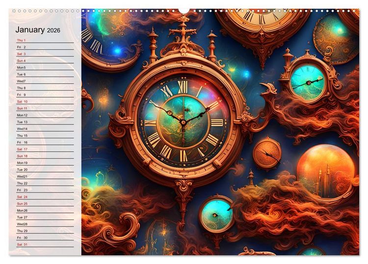 Produktbild: The abstract world of timepiece (High Quality Premium Wall Calendar 2026 DIN A2 landscape),CALVENDO 12 Month Wall Calendar
