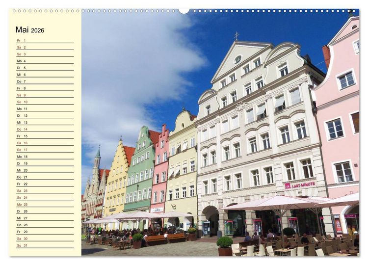 Produktbild: Landshut erleben (Wandkalender 2026 DIN A2 quer), CALVENDO Monatskalender