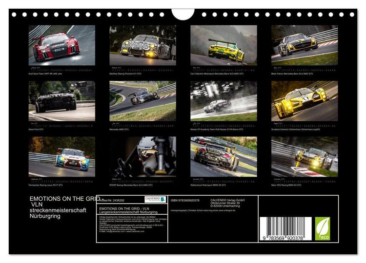 Produktbild: EMOTIONS ON THE GRID - VLN Langstreckenmeisterschaft N&uuml;rburgring (Wandkalender 2027 DIN A4 quer), CALVENDO Monatskalender
