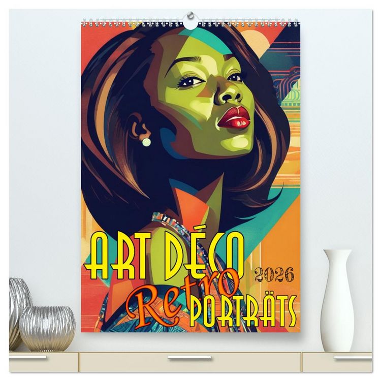 Produktbild: Art Deco Retro Portr&auml;ts (hochwertiger Premium Wandkalender 2026 DIN A2 hoch), Kunstdruck in Hochglanz