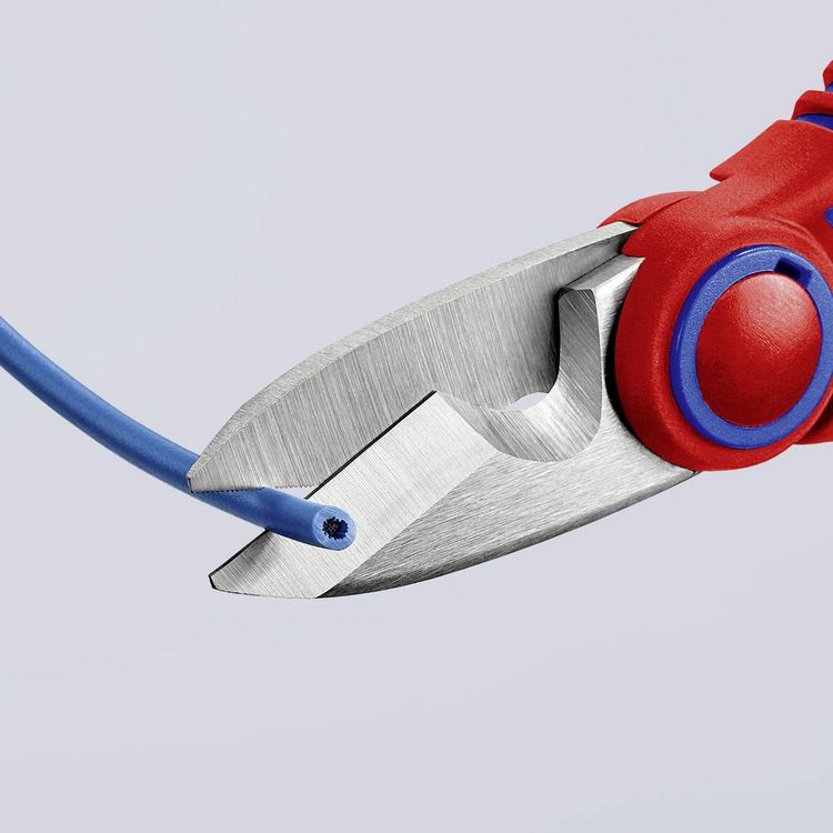 Produktbild: Knipex KNIPEX 95 05 10 SB Elektrikerscheren mit Mehrkomponenten-H&uuml;llen, glasfaserverst&auml;rkt 160 mm 95 05 10 SB