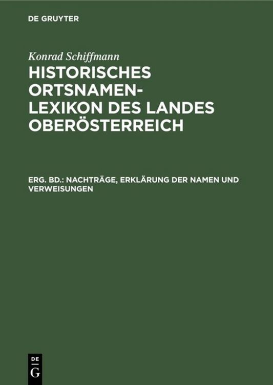 Produktbild: Nachtr&auml;ge, Erkl&auml;rung der Namen und Verweisungen