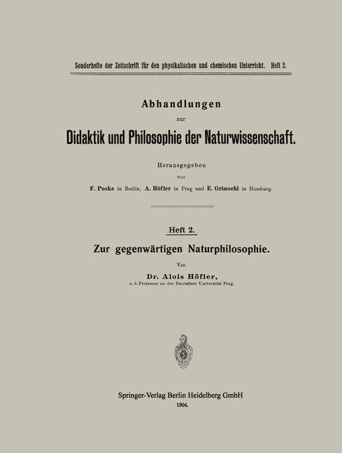 Produktbild: Zur gegenw&auml;rtigen Naturphilosophie