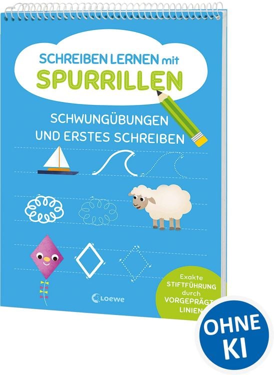 Produktbild: Schreiben lernen mit Spurrillen - Schwung&uuml;bungen und erstes Schreiben