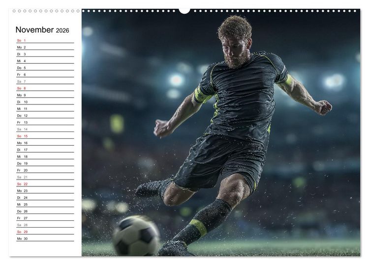 Produktbild: Fu&szlig;ball Kalender - Das Spiel unseres Lebens (hochwertiger Premium Wandkalender 2026 DIN A2 quer), Kunstdruck in Hochglanz