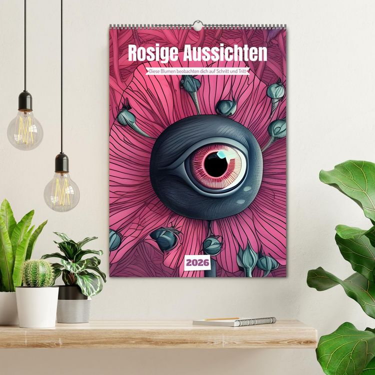 Produktbild: Rosige Aussichten - Diese Blumen beobachten dich auf Schritt und Tritt (Wandkalender 2026 DIN A2 hoch), CALVENDO Monatskalender