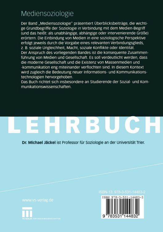 Produktbild: Mediensoziologie