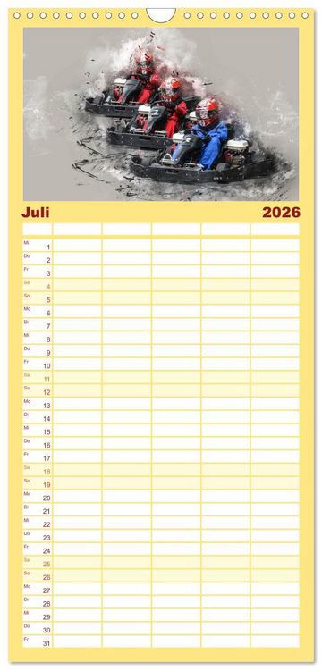 Produktbild: Familienplaner 2026 - GoKart - extrem cool mit 5 Spalten (Wandkalender, 21 x 45 cm) CALVENDO