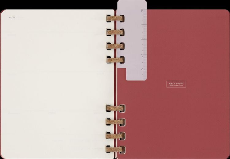 Produktbild: Moleskine Undatierter Life Kalender Mit Spiralbindung, Xl, Wochen-Monatskalender, Fester Einband, Crush Cherry