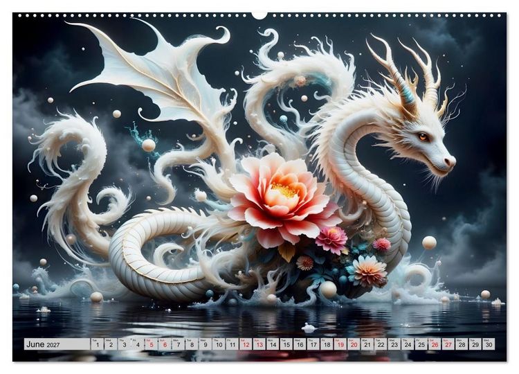 Produktbild: Lotus blossom dragons (High Quality Premium Wall Calendar 2027 DIN A2 landscape),CALVENDO 12 Month Wall Calendar