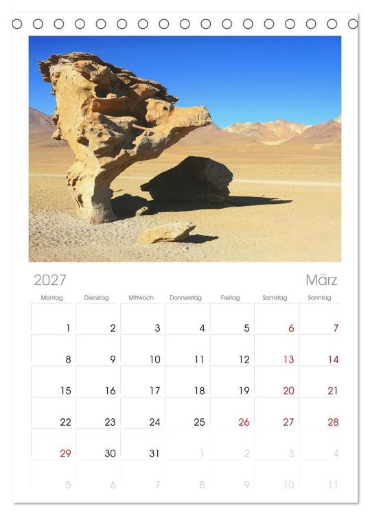 Produktbild: Tischplaner 2027 - Bolivien - Eine Wanderreise (A5 Tischkalender zum Aufstellen) CALVENDO