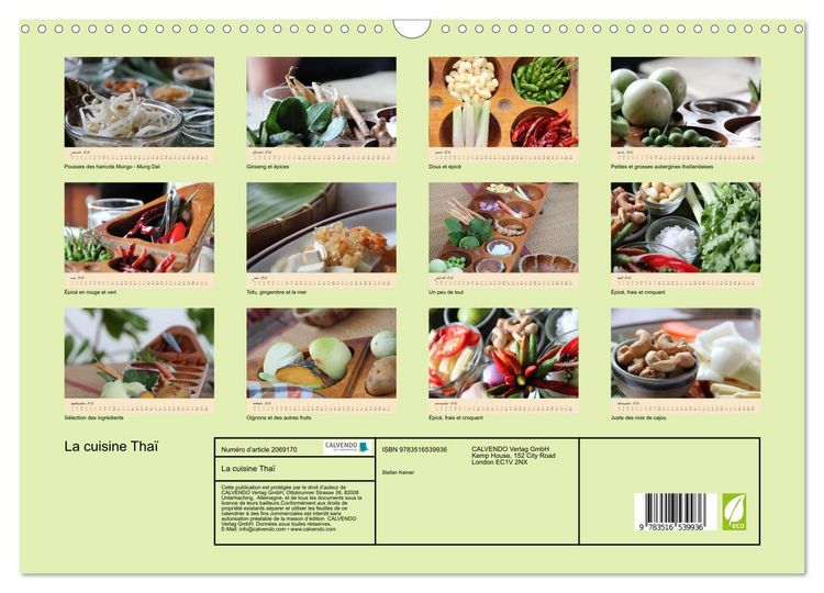 Produktbild: La cuisine Tha&iuml; (Calendrier mural 2026 DIN A3 vertical), CALVENDO calendrier mensuel