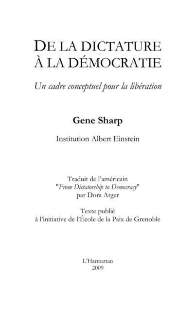 Produktbild: De la dictature A la democratie - un cadre conceptuel pour l