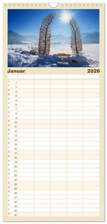 Produktbild: Familienplaner 2026 - Schliersee-Idylle mit 5 Spalten (Wandkalender, 21 x 45 cm) CALVENDO
