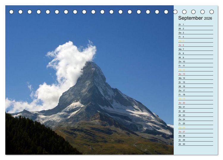 Produktbild: Gr&uuml;ezi . Landschaften in der Schweiz Planer (Tischkalender 2026 DIN A5 quer), CALVENDO Monatskalender