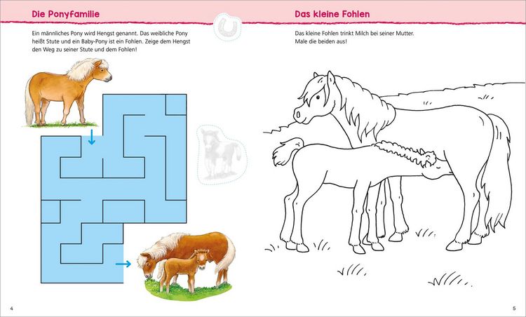 Produktbild: WAS IST WAS Kindergarten Malen R&auml;tseln Stickern Auf dem Ponyhof